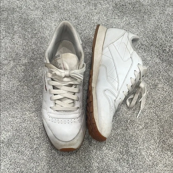 Reebok Classic White Leather Sneakers size 7.5 good used condition. 80s - Picture 9 of 14